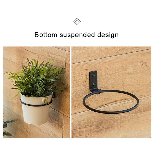 Set med 3 blomkrukhållare Ring Väggmonterad metall planteringskrokar Hopfällbar konsol för Homen Garden L