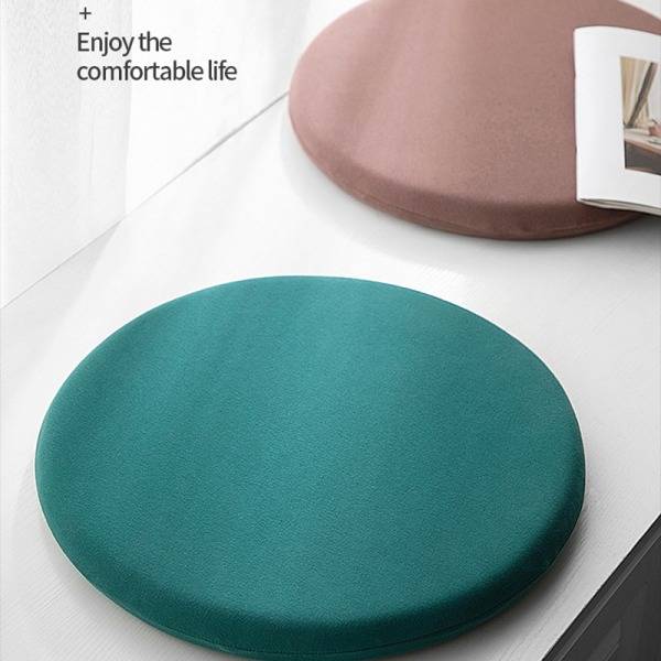 Rund Memory Foam -kudde Bekväm Andas Vadderad Cover Tvättbar matta För Hem Sovrum Vardagsrum Dark Green 40cm