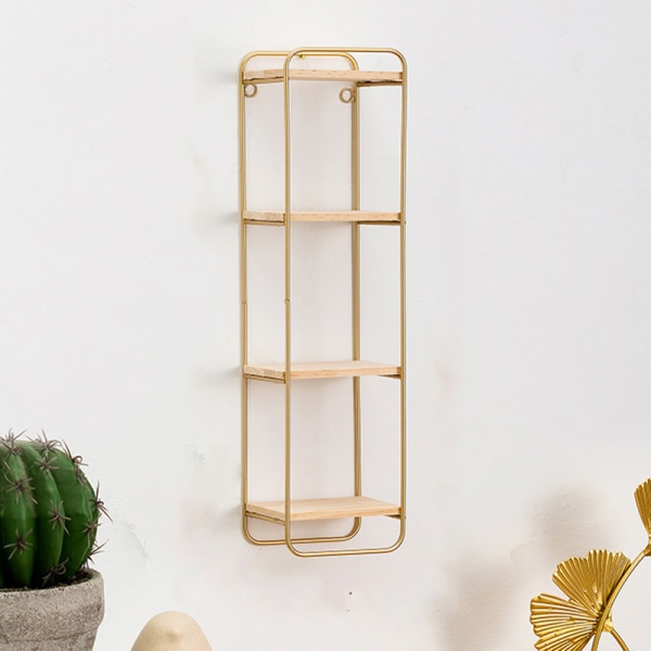 Multifunktion Nordic Light Lyx Vindjärn Geometrisk Väggdekoration För Hem Vardagsrum Hexagon Shelving