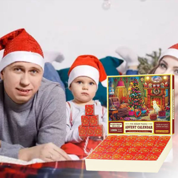 24-Grids Surprise Calendar Jigsaw On Christmas Fashionabelt personligt case för välkomstfestival A