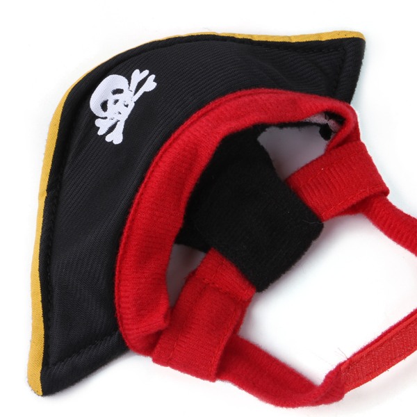 Piratformad hatt justerbar design för husdjur som bär B04403 Pirate Hat