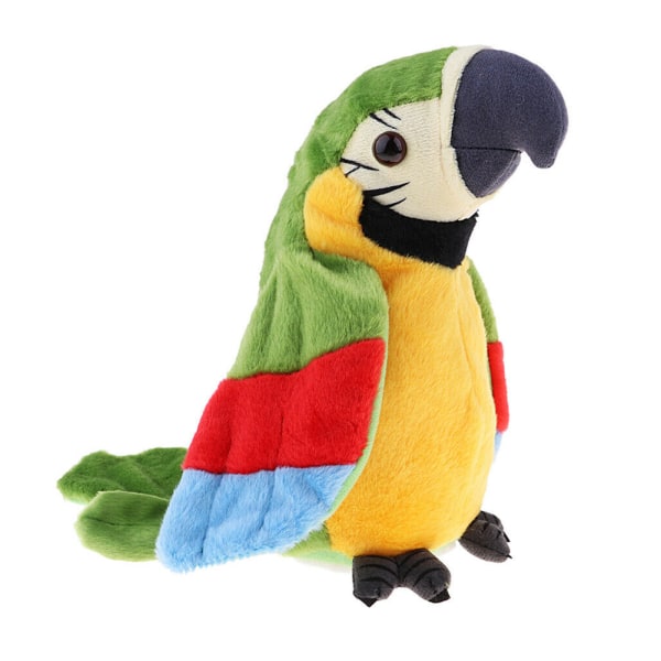 Musikalisk plysch fylld leksak papegoja talar fågel förskolebarn baby Green