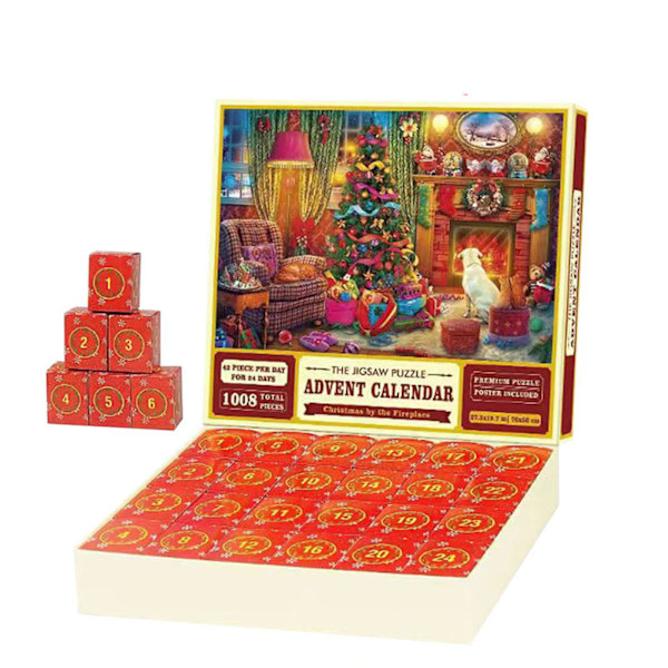 24-Grids Surprise Calendar Jigsaw On Christmas Fashionabelt personligt case för välkomstfestival C