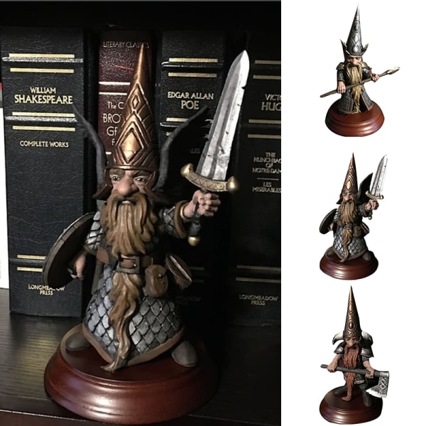 1/4 st Harts Gnome Guard Ornament Dvärg Gnome Staty Utomhus Gnome Figuriner Trädgård Trädgårdsdekor Spear Gnome