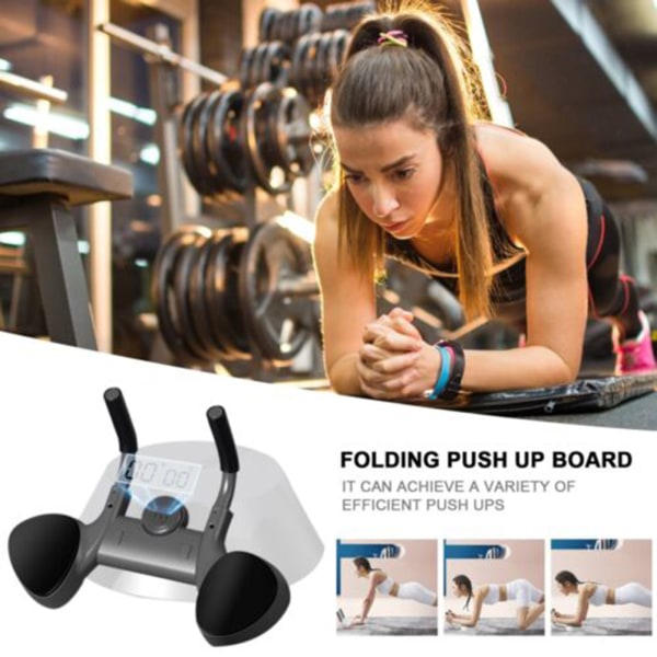 Smart Timing Plank Trainers, Magtränare med handtag, Multifunktionell Push-Up Fitness Board White