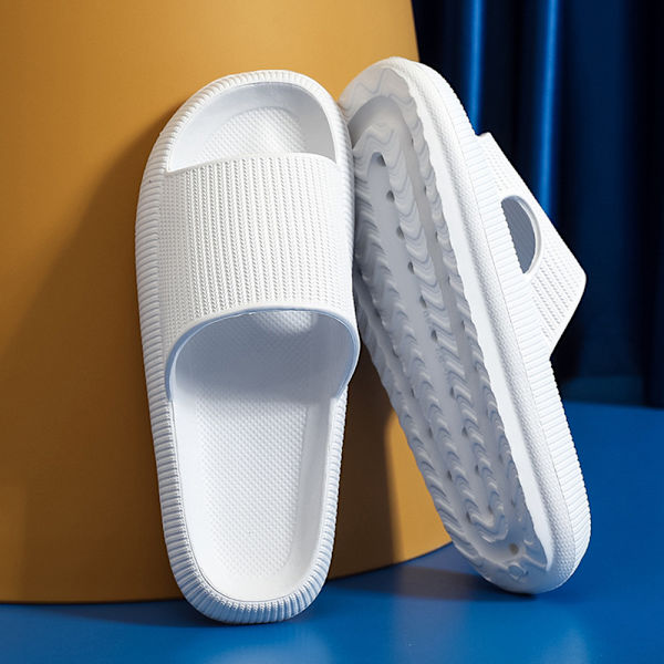 Lätta tofflor Comfort Casual tofflor med öppen tå plattform strandsandaler White 42-43