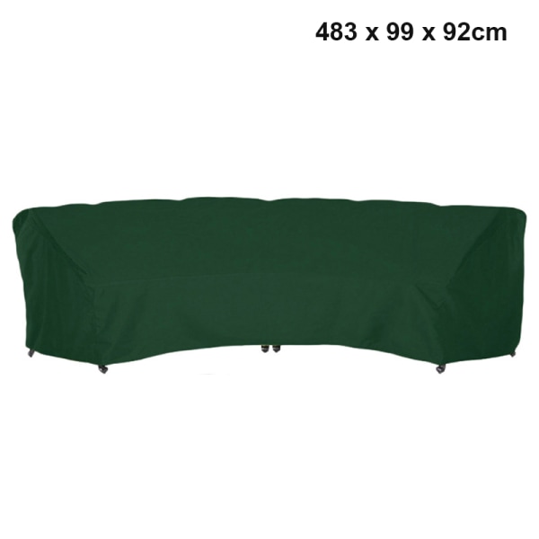 210D Oxford Cloth Böjt Cover Vattentätt Utomhussoffa Möbler Cover Green 483x99x92cm