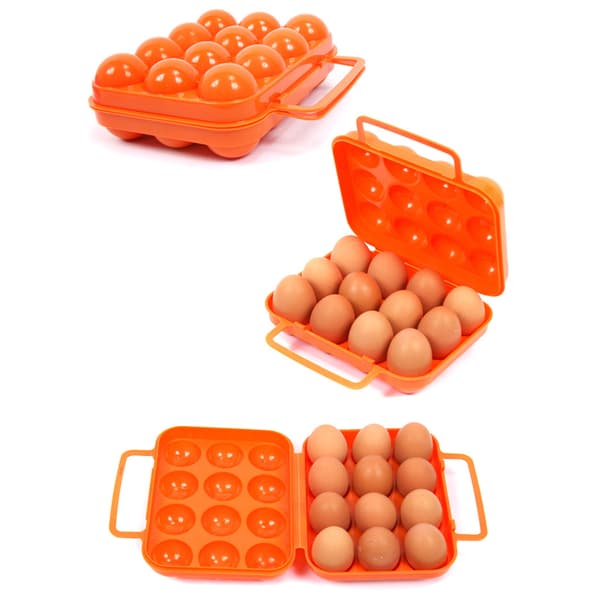 Bärbar Grid Egg förvaringsbricka Box Carrier Vikbar kartonghållare för utomhuscamping picknick BBQ