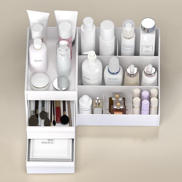 Kommode av organizer Multifunktionsbord kosmetisk förvaringslåda för organizer White