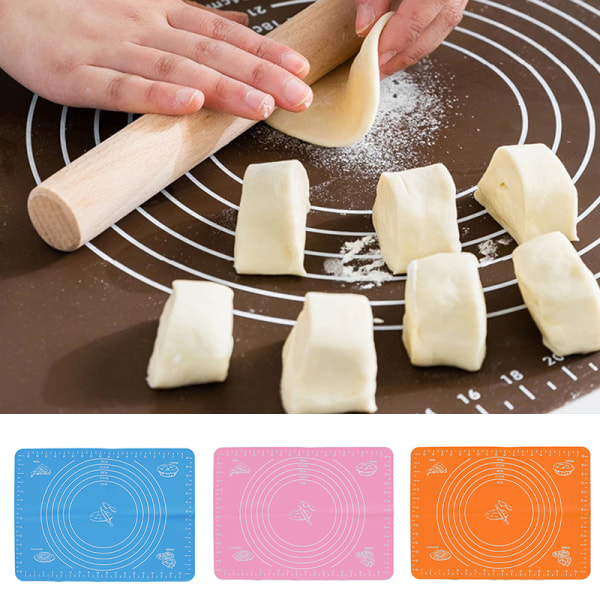 Silikon Non-Stick Silikon Förtjockningsmatta Rolling Deg Liner Pad Bakverk Tårta Bakeware Pasta Mjöl Bordsark Green
