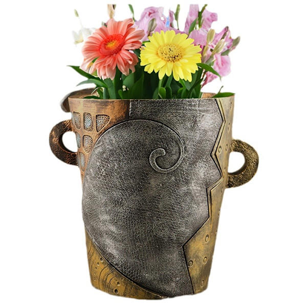 Retro mänskligt ansikte abstrakt konst blomkruka unika robusta trädgårdstillbehör för fest födelsedagspresent Antique Style