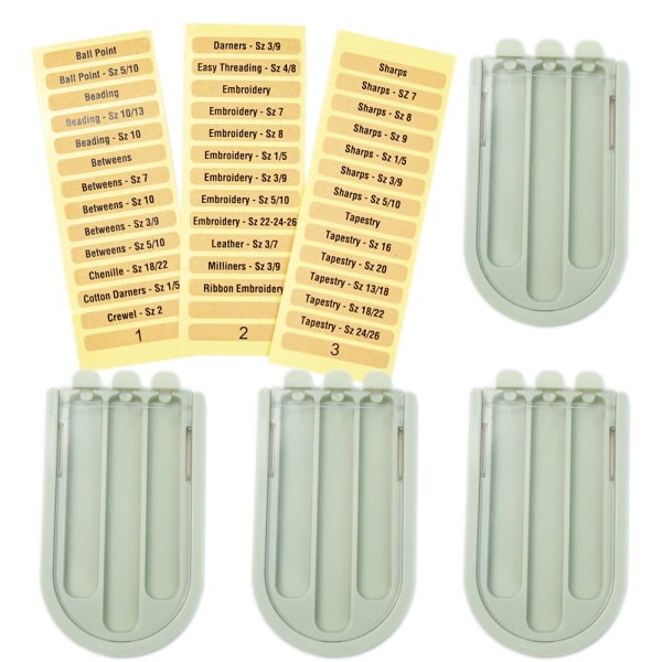 4 st Case med 3 rutnät Liten lätt nålorganisator för handarbete Green 4pcs