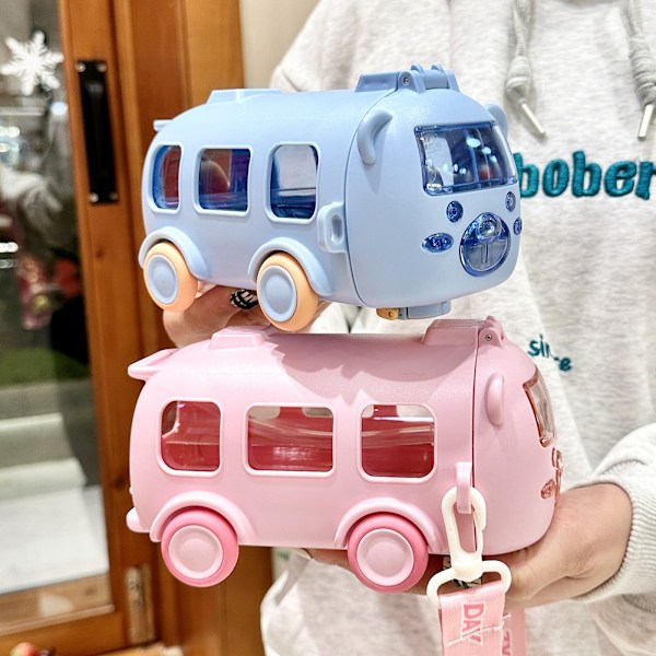 Lasten Autopilli Vesikuppi Kesän Söpö Bussivesipullo Olkahihnalla Lapsille White