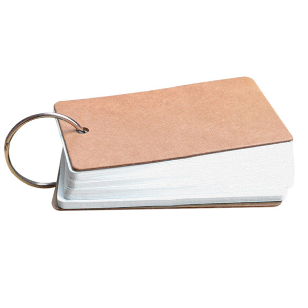 Bärbar spänne Pärm Anteckningar Flash-kort Memo Pads DIY Blank Card Brevpapper White