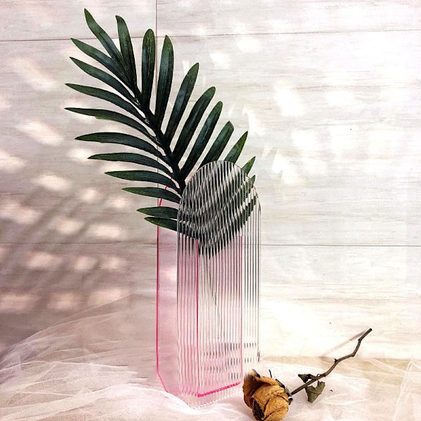 Blomvas färgglad modern samtida design blommig behållare dekoration för hemmakontoret Pink