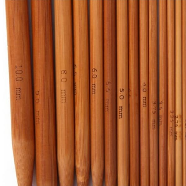75st Bambu Dubbelspetsiga Stickor Slitstark För Sock Sweater Scarf Light Brown