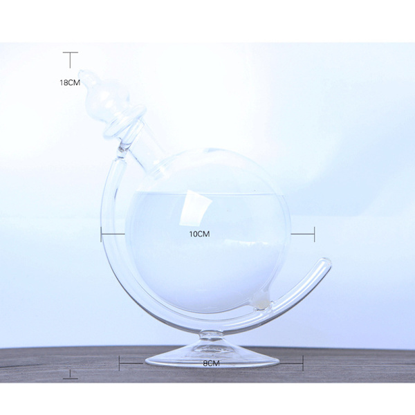 Globformad Storm Glasflaska Väderstation Desktop Väderprognos Transparent Glas Storm Ball Heminredning D