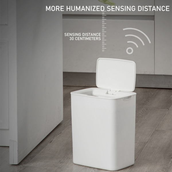 Automatisk sensor papperskorg Stor kapacitet soptunna med lock för kök 14L Pink Charging Version