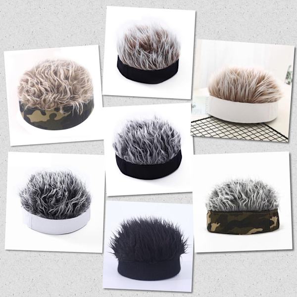 Rolig stickad peruk cap för män Mode andas mjuka hattar för män Manliga tonåringar Black and Black