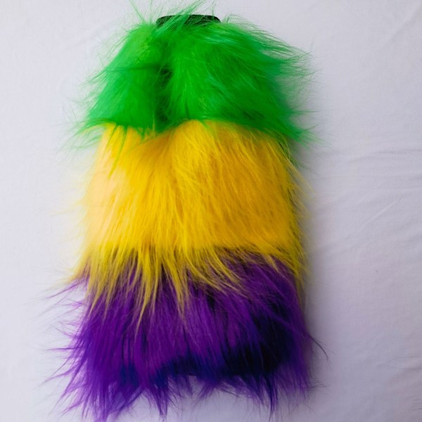 Irländska Mardi Gras Shaggy Leg Cover Personliga Festival Party Leg Wraps Unisex Fashion Leg Sleeves Long-Haired Leg Sleeve