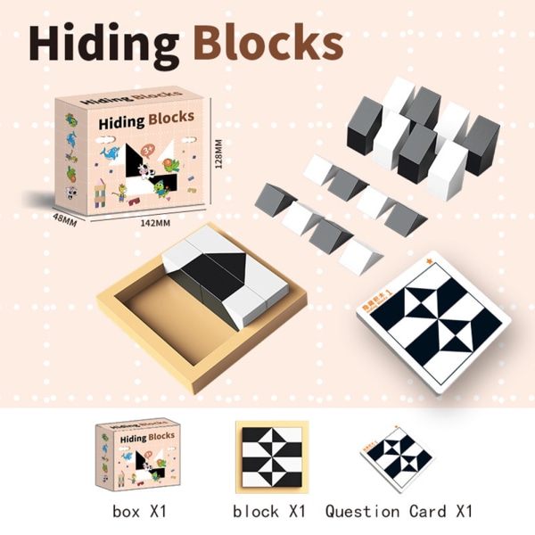 Träleksak med dolt block Flera spel DIY Montera sticksågar Leksaker för pojkar Flickor One Set