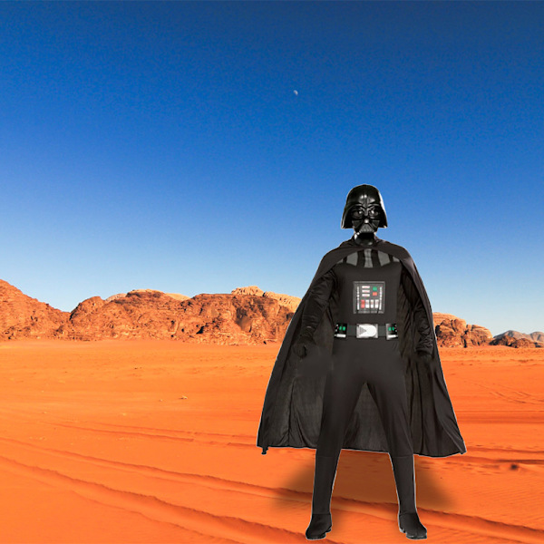 Pojkens Deluxe Darth Vader Halloween-dräkt Star Wars Klassiskt tema Barn L
