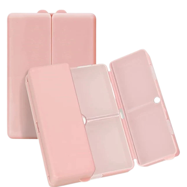 Daily Medicine Organizer 7 fack Bärbar tablettfodral Case Medicin Organizer Vikbar design tablettlåda Pink