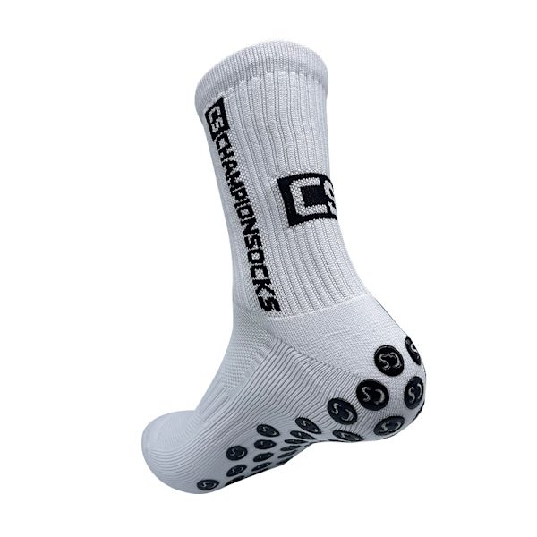 Halkskyddande strumpor med högt rör för vuxna svettabsorberande sockor som andas för fotboll fotboll White 5 Pairs
