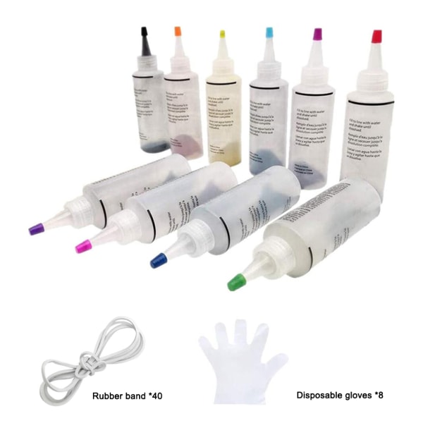 Tie Dye Kits 6/8/10 Färger Tie-Dye Kit Tyg Textilfärger Färgglada Tie Dying Set DIY Handgjorda projekt 10 Colors