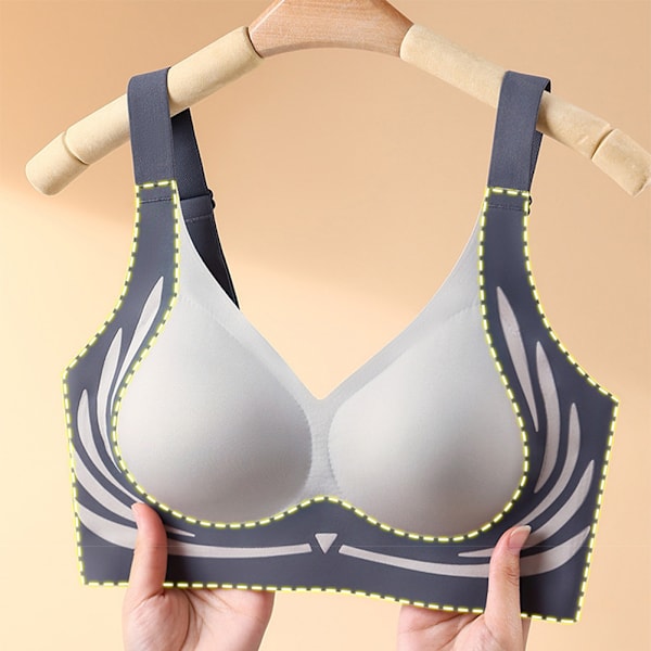 Lyftande Anti-Slappande Trådlös Push-Up BH Maskintvättbar Komfortunderkläder för Matchande Kläder Black M