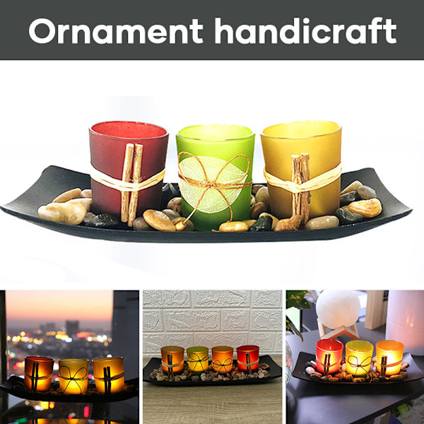 Chic Rustik stil Ljusstakar Romantisk Valentines Dekorativ För Soffa Matbord Center Dekor Black 3pcs