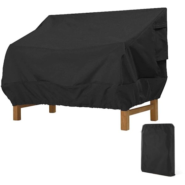 3-sits Trädgårdsbänköverdrag Utomhussofföverdrag Dammtäta stolsöverdrag Black 193*83 * 84cm