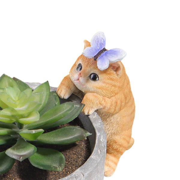 Söt katt miniatyrprydnader Hem Fairy Trädgårdstillbehör för minilandskap Bs38015