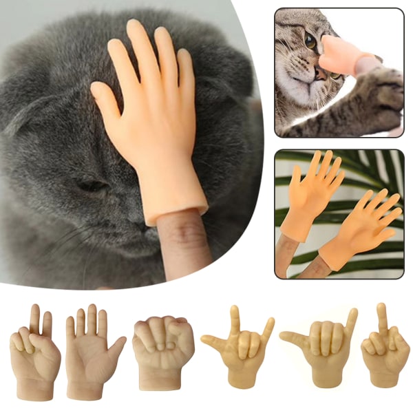 Mini vikta händer för katttassar Bärbar handflatsformad kostym för katthundsdjur A 3PCS