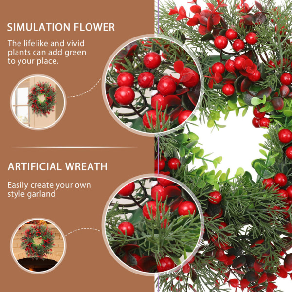 Jul Eucalyptus Krans Dekor Multipurpose Utsökt Hantverk för inomhusbruk 45cm