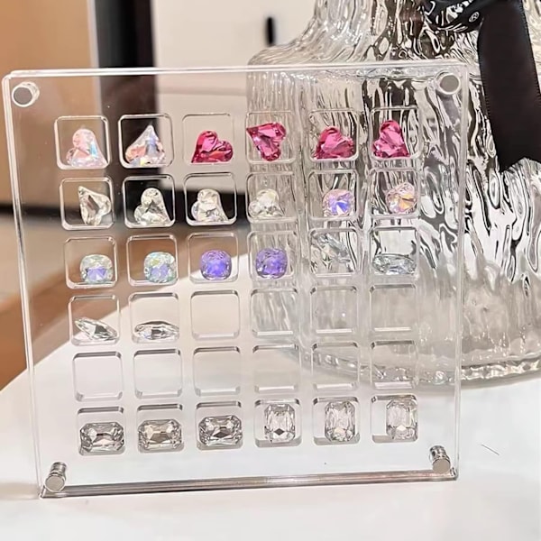Akryl Seashell Display Box med magneter Slitstark sjöstjärnor Trinket case för pärlspik 100 Grid