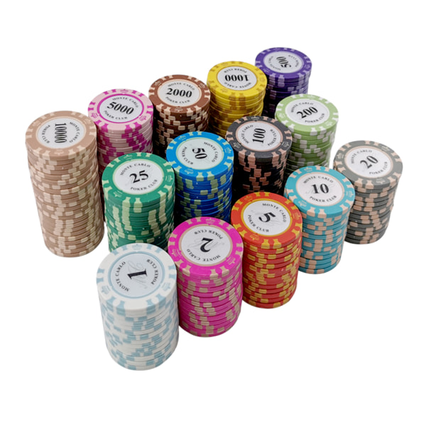 Poker Chip Mahjong Texas Hold'em Poker Chip High End Spelkort Casino Tillbehör Face Value 500