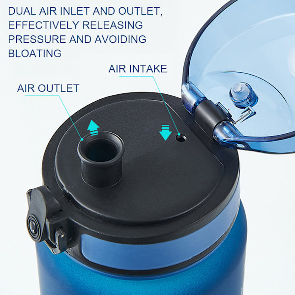 500ml/650ml/1000ml sportvattenkopp i plast Multifunktionell återanvändbar vattenkopp för fitness Pink Green 1000ml