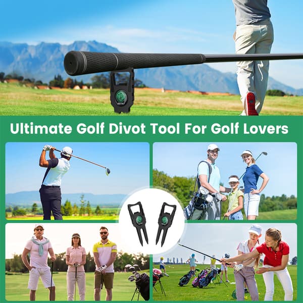 6-i-1 Golfs Divot Tool 2-delat set Slitstark flasköppnare Golfs Tool Golfs Tillbehör 2PCs