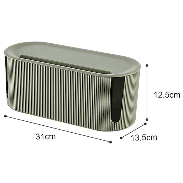 Kabelhantering Organizer Box med lock Sladd Organizer Box för att dölja & dölja power Sladdar Hider för skrivbords-TV Green