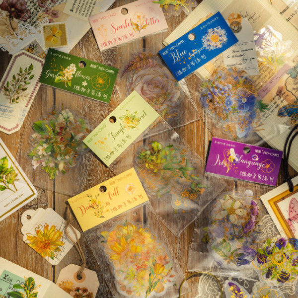 30 st Akvarell Scrapbooking Sticker Pack Simulering Blommor Plant Transparent Decal Collection För DIY Album Dagbok B