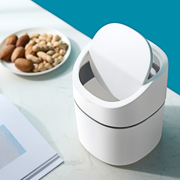Söt mini papperskorg Simplicity Desktops Mini soptunna Hushållsrengöringsverktyg för hemmakontor White Routine