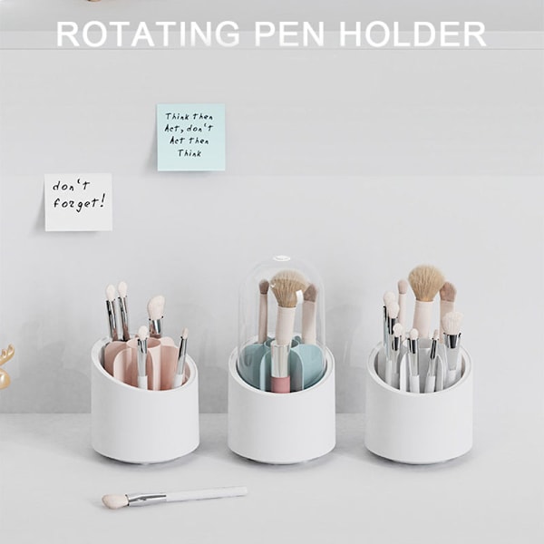Multi-Grid Desktop Pennhållare Plast Multi-funktion Roating Pennfodral Case Pen Organizer för kontors skolmaterial White