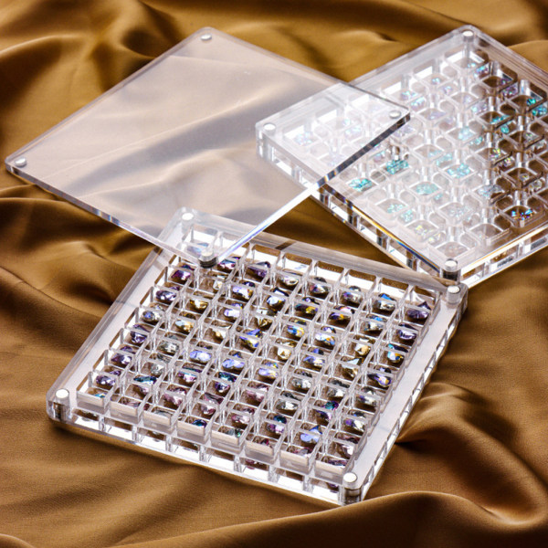 Akryl Magnetisk Seashell Display Box Multi-purpose Craft Dekorativt ställ för ädelstenar