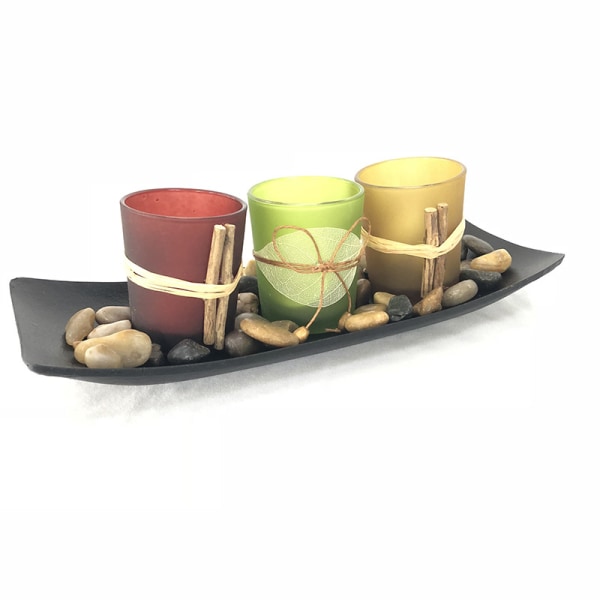 Chic Rustik stil Ljusstakar Romantisk Valentines Dekorativ För Soffa Matbord Center Dekor Black 3pcs