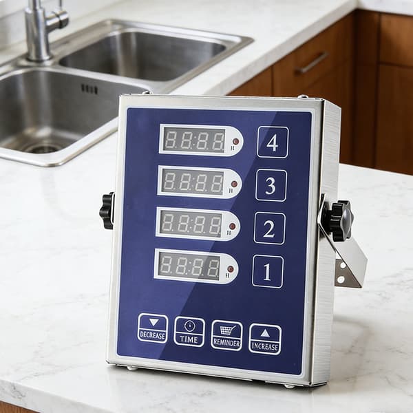 Restaurant 4-kanals påmindelsestimer digital restauranttimer EU Plug