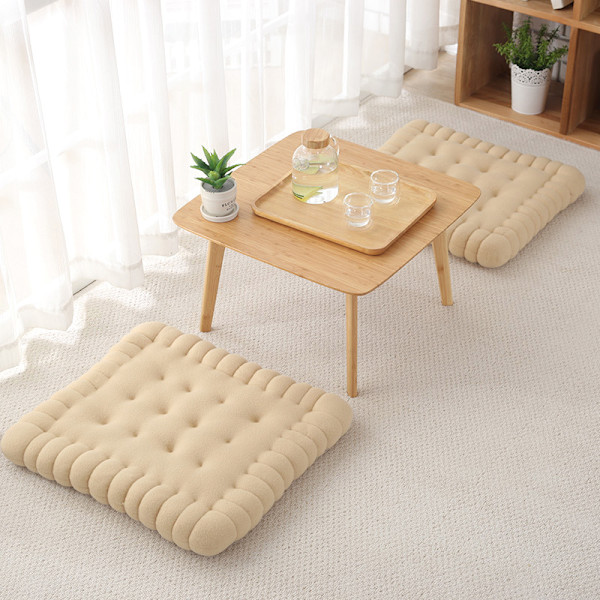 Kreativ kexformad kudde Multifunktion Mjuk Bekväm stolsdyna för hem sovrum vardagsrum 41*38cm Almond