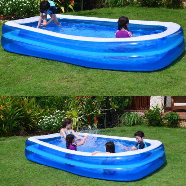 Uppblåsbar pool Uppblåsbar barnpool Fullstor familjeloungepool för baby Barn Vuxna Trädgård Bakgård 155cm
