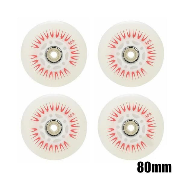 4st Flash Inline Skate Wheels 90A LED Lighting Skating Wheels 80 76 72 68 Red 80mm