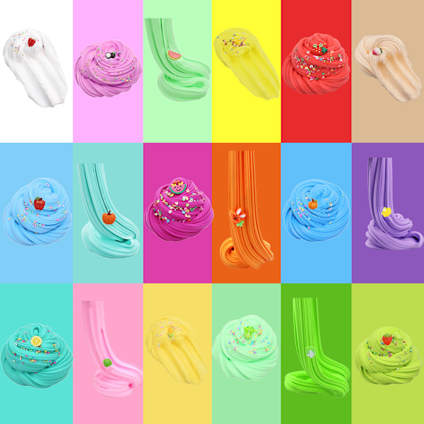 18 st förpackade set Party Favor Clay Födelsedagspresenter Tidiga pedagogiska DIY-leksaker 18 *50ml Box